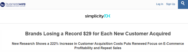 &ldquo;8年時間里獲客成本上漲了222%&rdquo; &nbsp;美國商業(yè)<a href=http://m.yinshitimesdesign.com/zixun/ target=_blank class=infotextkey>資訊</a>報道截圖